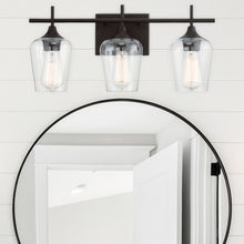 Load image into Gallery viewer, Octave 3-Light Bathroom Vanity Light in English Bronze