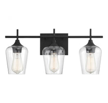 Load image into Gallery viewer, Octave 3-Light Bathroom Vanity Light in Black
