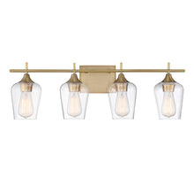Load image into Gallery viewer, Octave 4-Light Bathroom Vanity Light in Warm Brass