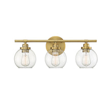 Load image into Gallery viewer, Carson 3-Light Bathroom Vanity Light in Warm Brass