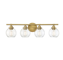 Load image into Gallery viewer, Carson 4-Light Bathroom Vanity Light in Warm Brass
