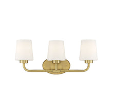Load image into Gallery viewer, Capra 3-Light Bathroom Vanity Light in Warm Brass