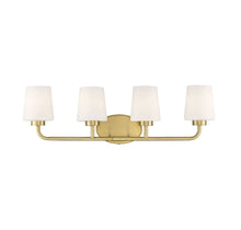Load image into Gallery viewer, Capra 4-Light Bathroom Vanity Light in Warm Brass