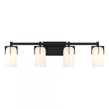 Load image into Gallery viewer, Caldwell 4-Light Bathroom Vanity Light in Matte Black