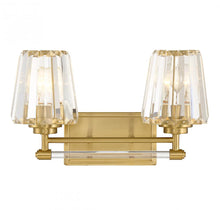 Load image into Gallery viewer, Garnet 2-Light Bathroom Vanity Light in Warm Brass