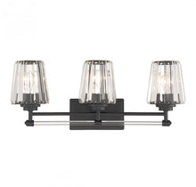 Load image into Gallery viewer, Garnet 3-Light Bathroom Vanity Light in Matte Black