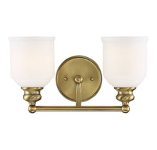 Load image into Gallery viewer, Melrose 2-Light Bathroom Vanity Light in Warm Brass