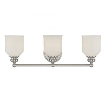 Load image into Gallery viewer, Melrose 3-Light Bathroom Vanity Light in Satin Nickel