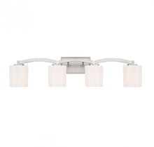 Load image into Gallery viewer, Whitney 4-Light Bathroom Vanity Light in Satin Nickel