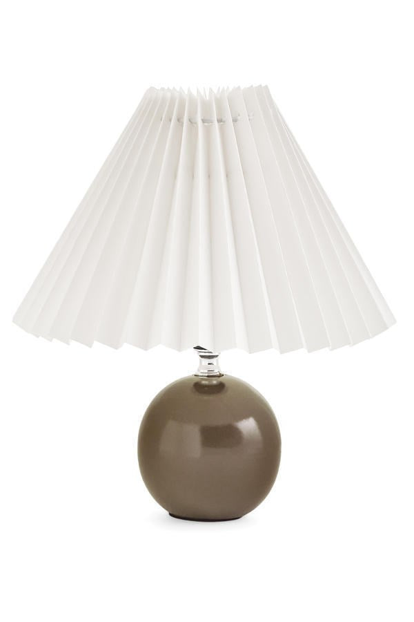 Table Lamp Ceramic Pleated Shade Dark