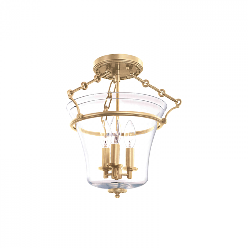 3 LIGHT SEMI FLUSH