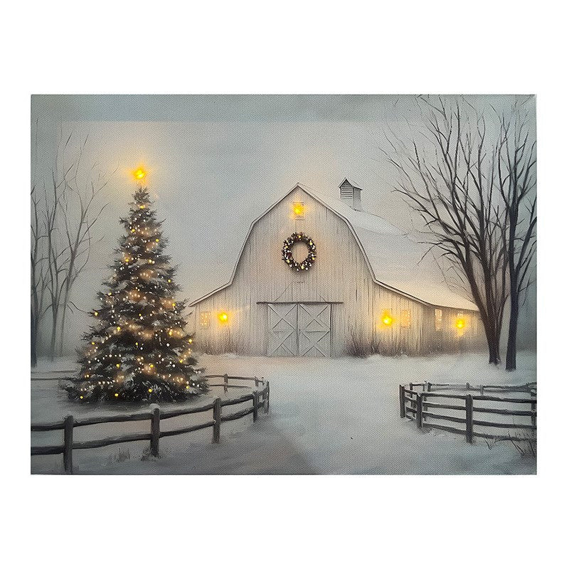 White Barn LED Art