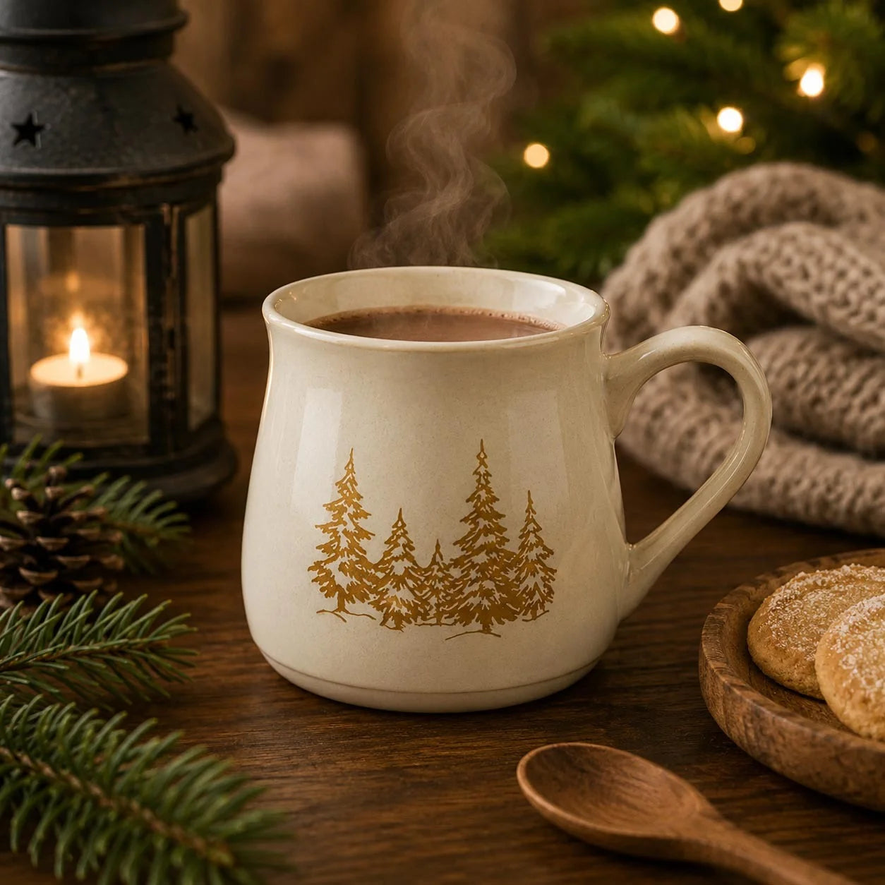Pine Trees White Mug