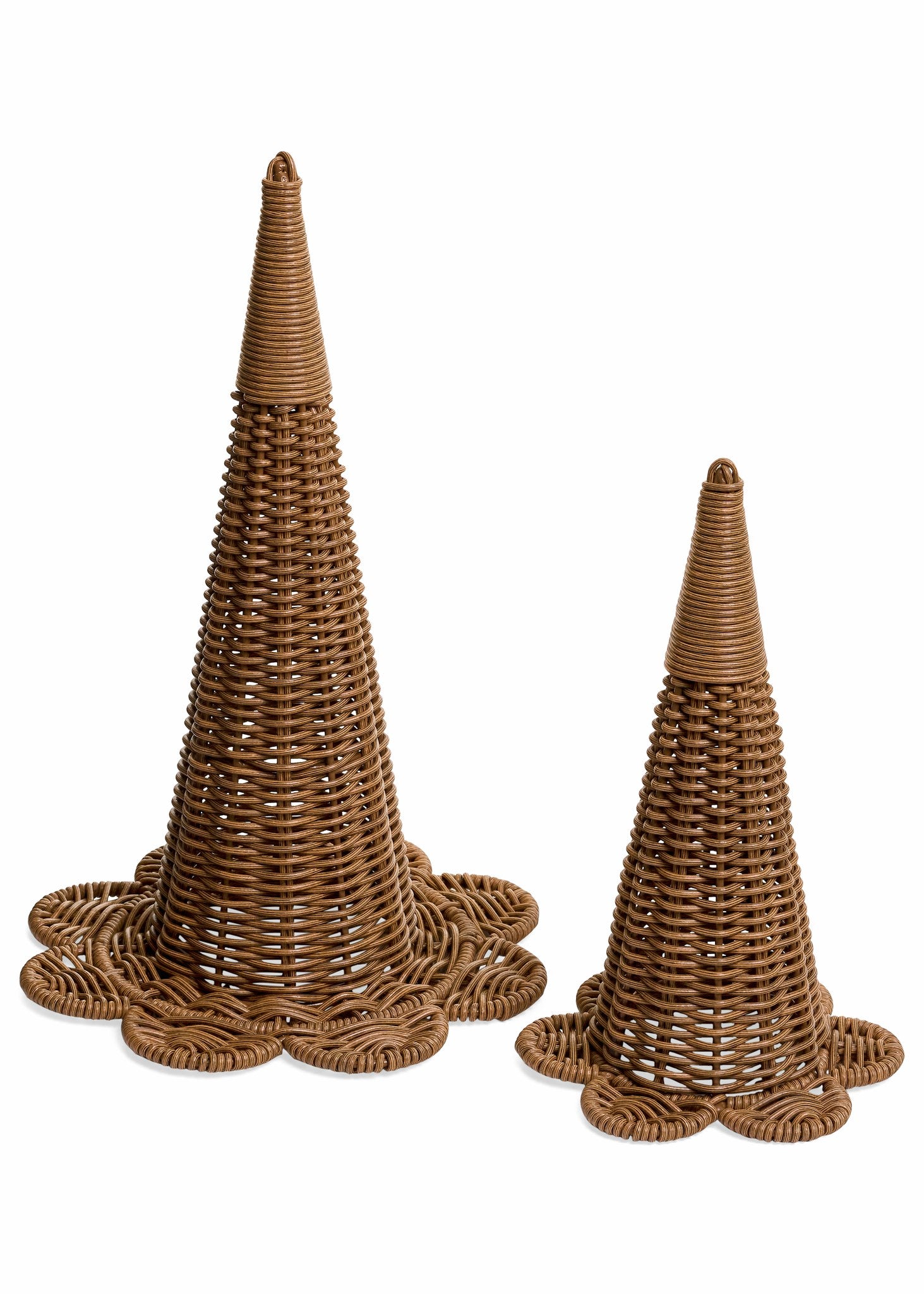 Plastic Rattan Witch Hat Natural (2 Sizes)