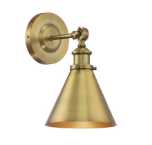 Load image into Gallery viewer, Glenn 1-Light Adjustable Wall Sconce in Warm Brass