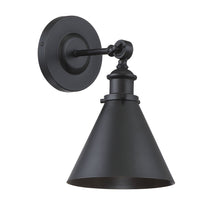 Load image into Gallery viewer, Glenn 1-Light Adjustable Wall Sconce in Matte Black