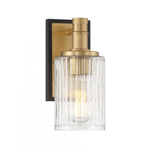 Load image into Gallery viewer, Concord 1-Light Wall Sconce in Matte Black with Warm Brass
