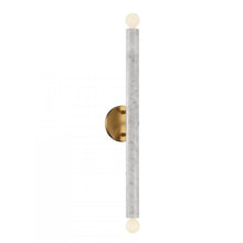 Load image into Gallery viewer, Callaway 2-Light Wall Sconce in White Marble with Warm Brass