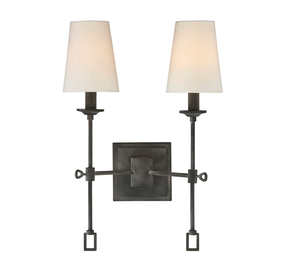 Lorainne 2-Light Wall Sconce in Oxidized Black