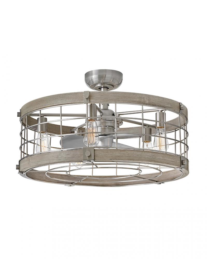 Bryce 27" LED Fandelier - Nickel