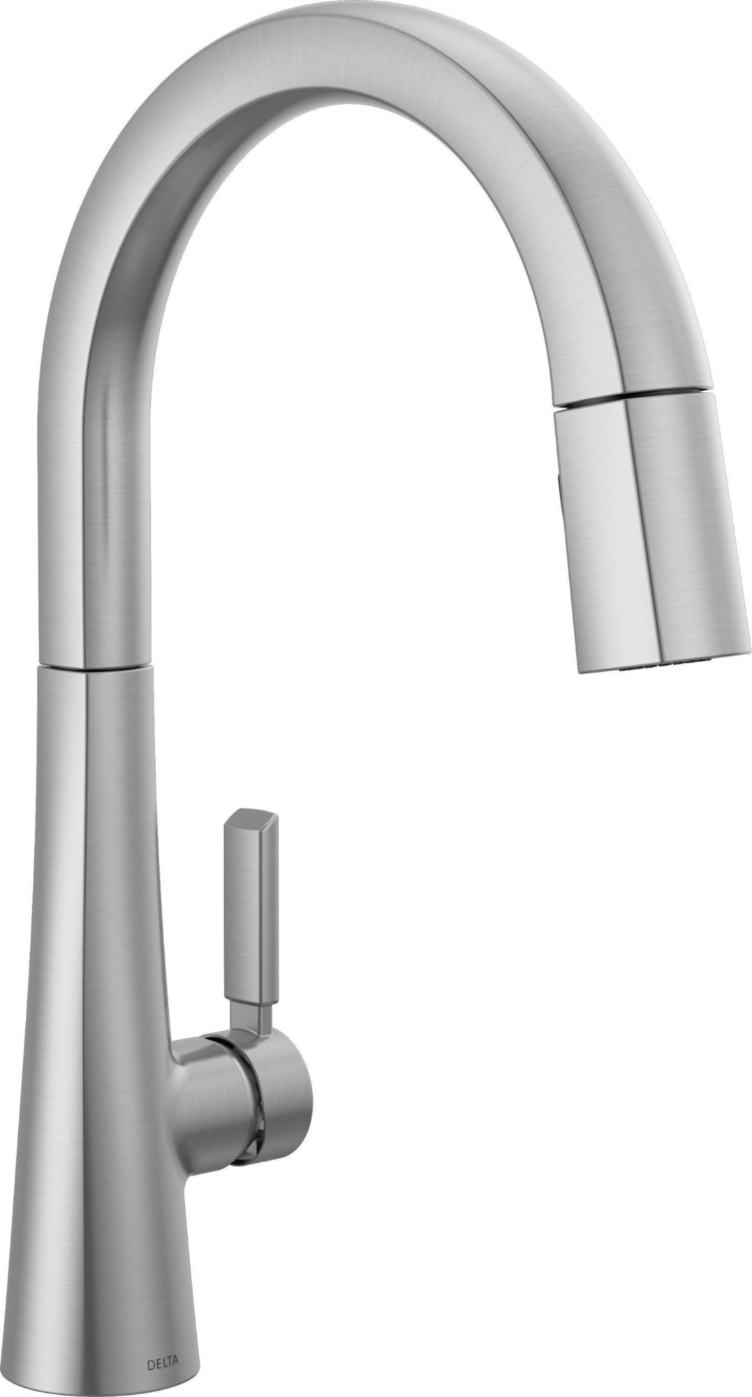 SINGLE HANDLE PULL-DOWN FAUCET IN ARCTIC STAINLESS LUMICOAT
