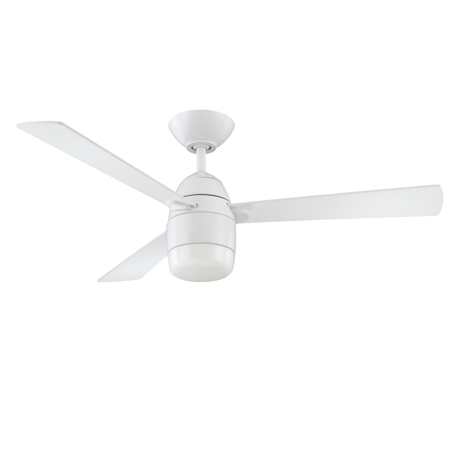 Antron 42 in. LED Satin Nickel Ceiling Fan - White with White blades