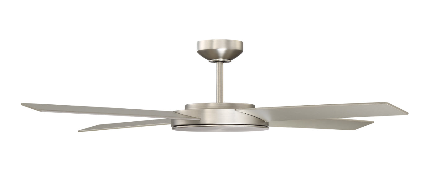 LOPRO 52 in. Black DC motor Ceiling Fan - Satin Nickel with matching blades