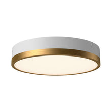 Load image into Gallery viewer, Adelaide 11-in Aged Gold/White LED Flush Mount