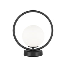 Load image into Gallery viewer, 1LT Halogen Table Lamp Matte Black w/ WH Opal Glas