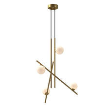 Load image into Gallery viewer, Amara 32-in Brushed Gold/Glossy Opal Glass LED Chandeliers
