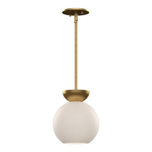 Load image into Gallery viewer, Arcadia 8-in Brushed Gold/Opal Glass 1 Light Pendant