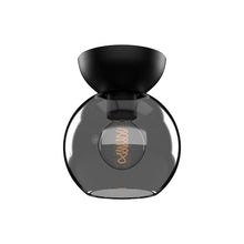 Load image into Gallery viewer, Arcadia 6-in Black/Smoked 1 Light Semi Flush Mount