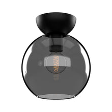 Load image into Gallery viewer, Arcadia 8-in Black/Smoked 1 Light Semi Flush Mount