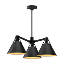 Load image into Gallery viewer, Archer 25-in Matte Black 3 Lights Chandeliers