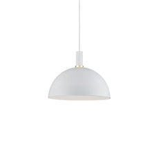 Load image into Gallery viewer, Archibald 16-in White With Gold Detail 1 Light Pendant
