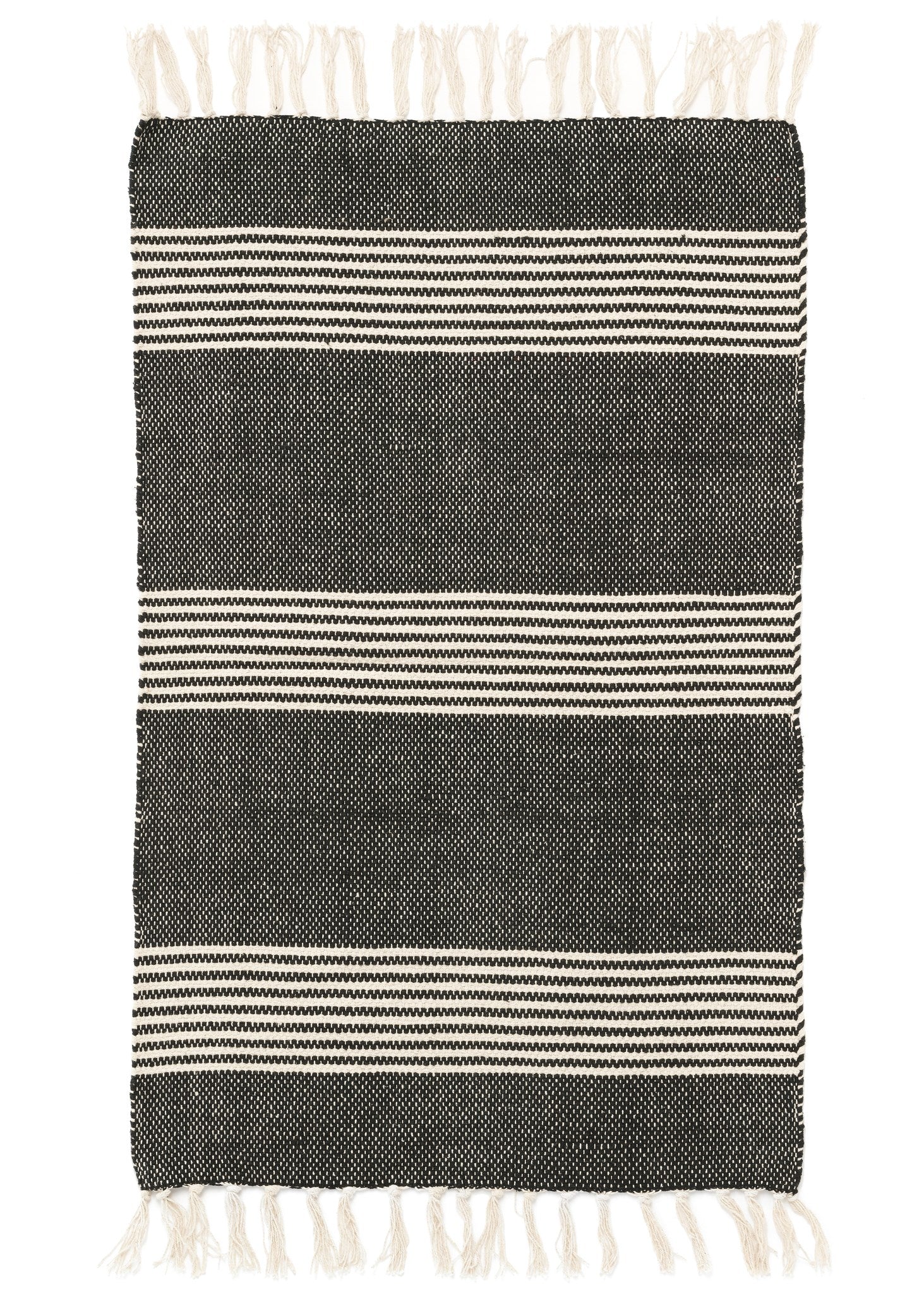 Kenette Rug Cotton Stripes Black