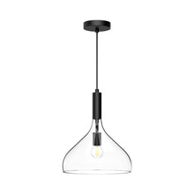 Load image into Gallery viewer, Belleview 12-in Clear Glass/Matte Black 1 Light Pendant