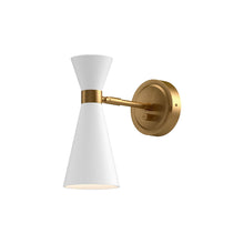 Load image into Gallery viewer, Blake 4-in Aged Gold/White 1 Light Wall/Vanity