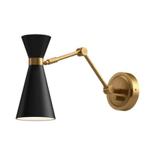 Load image into Gallery viewer, Blake 5-in Aged Gold/Matte Black 1 Light Wall/Vanity