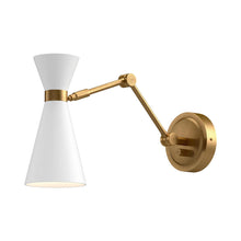 Load image into Gallery viewer, Blake 5-in Aged Gold/White 1 Light Wall/Vanity