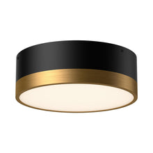 Load image into Gallery viewer, Brisbane 12-in Aged Gold/Matte Black 2 Lights Flush Mount