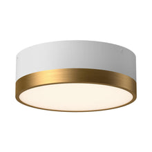 Load image into Gallery viewer, Brisbane 12-in Aged Gold/White 2 Lights Flush Mount