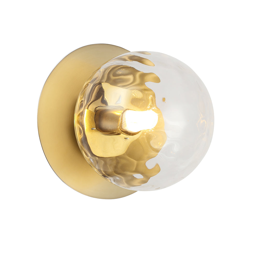 1LT Halogen Wall Sconce, AGB w/ Clear Glass