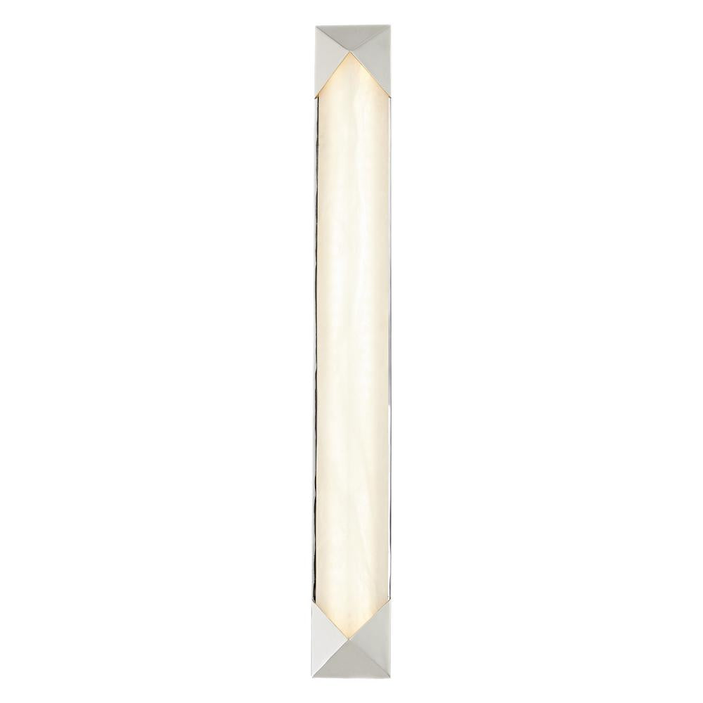 Caesar 25-in Polished Nickel/Alabaster LED Wall/Vanity