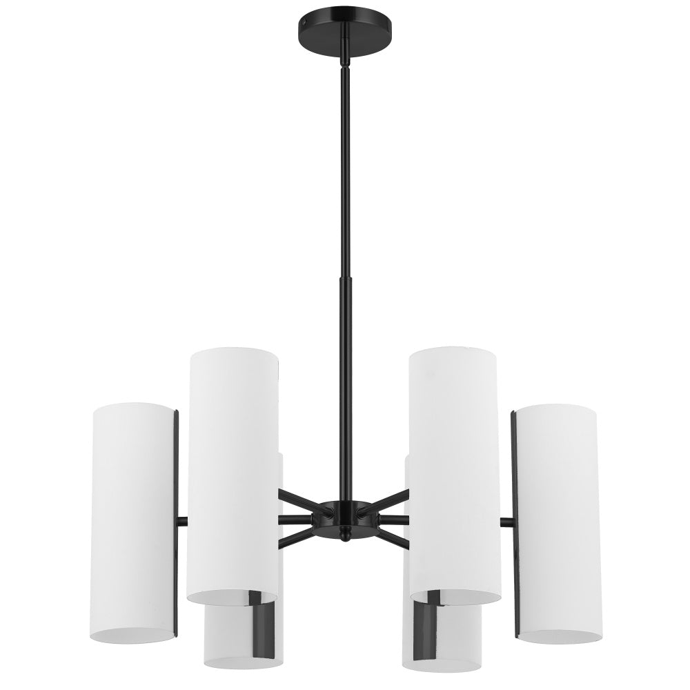 6LT Chandelier, MB w/ Opal Glass