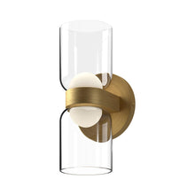 Load image into Gallery viewer, Cedar 11-in Brushed Gold/Clear LED Wall Sconce