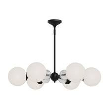 Load image into Gallery viewer, Celia 30-in Matte Black/Opal Glass 6 Lights Chandeliers