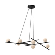 Load image into Gallery viewer, Amara 54-in Black/Glossy Opal Glass LED Chandelier