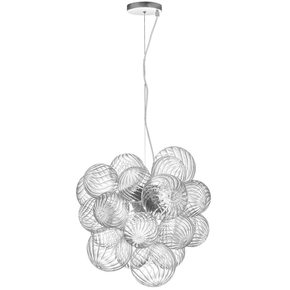 6LT Pendant, PC w/ CLR Spiral Glass