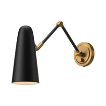 Load image into Gallery viewer, Daniel 24-in Aged Gold/Matte Black 1 Light Wall/Vanity